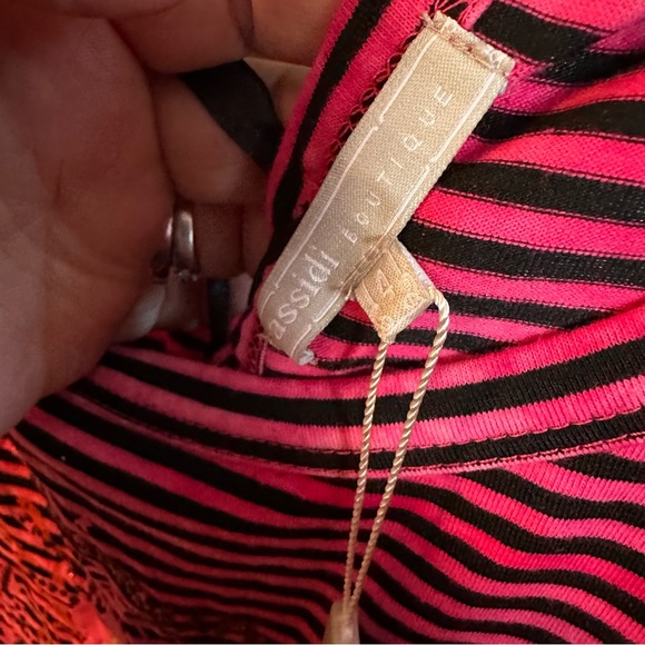 Brand New With Tags Israeli Brand Cassadi Pink Striped T-Shirt - Picture 7 of 16